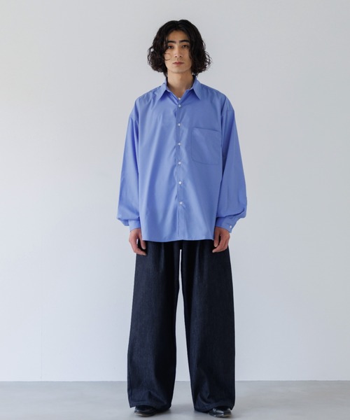 SINSS（シンス）の「Loose fit shirt/ルーズフィットシャツ（シャツ/ブラウス・メンズ・サックスブルー/チャコール/ホワイト・SMALL/MEDIUM/LARGE）」の8枚目の写真