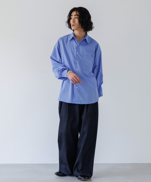 SINSS（シンス）の「Loose fit shirt/ルーズフィットシャツ（シャツ/ブラウス・メンズ・サックスブルー/チャコール/ホワイト・SMALL/MEDIUM/LARGE）」の9枚目の写真