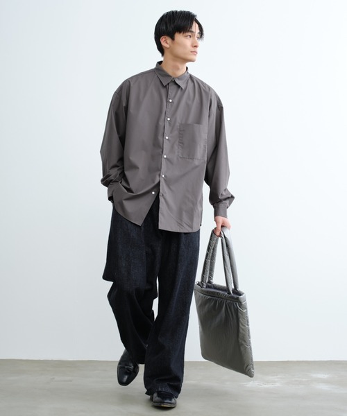 ルーズフィットシャツジャケット Mサイズ ルーズフィット パッデッドシャツジャケット - ブラック - Men