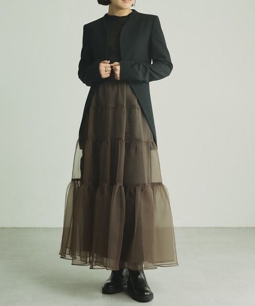 美品 Whim Gazette 長谷川京子さんコラボ カラーレスジャケット Whim Gazette（ウィムガゼット）の「【長谷川京子さんコラボ】カラー