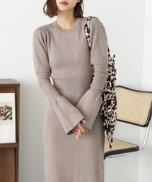 FREE'S MART | パフスリーブリブニットワンピース(ワンピース)