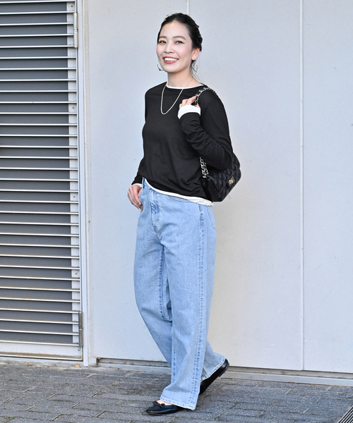 B.C STOCK(ベーセーストック)の「《追加》シアークルーネックロンT(Tシャツ/カットソー・レディース・ブラック/ホワイト・FREE)」の13枚目の写真