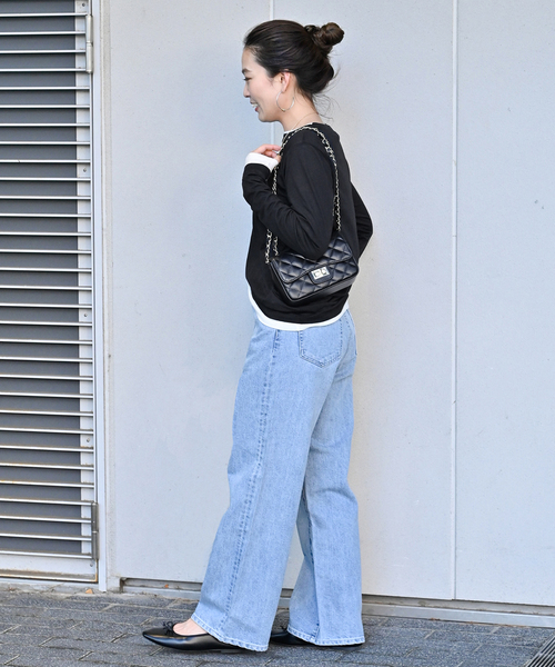 B.C STOCK(ベーセーストック)の「《追加》シアークルーネックロンT(Tシャツ/カットソー・レディース・ブラック/ホワイト・FREE)」の14枚目の写真