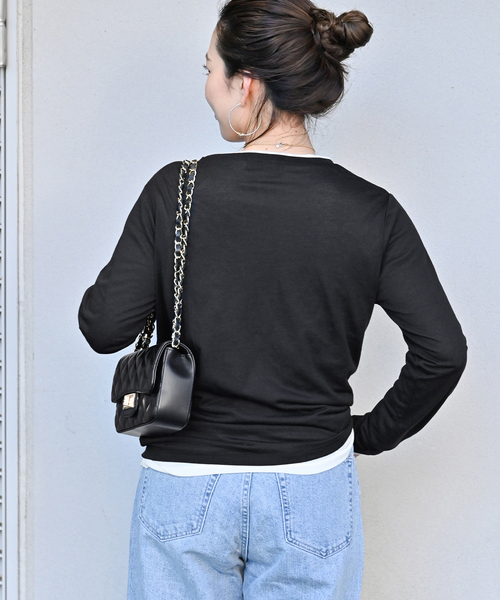 B.C STOCK(ベーセーストック)の「《追加》シアークルーネックロンT(Tシャツ/カットソー・レディース・ブラック/ホワイト・FREE)」の19枚目の写真