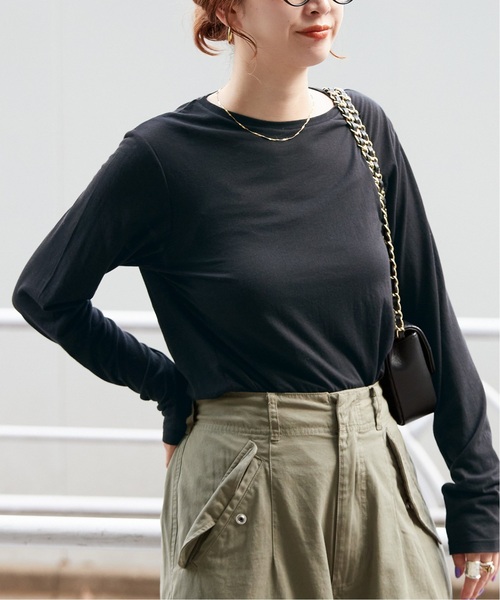 B.C STOCK(ベーセーストック)の「《追加》シアークルーネックロンT(Tシャツ/カットソー・レディース・ブラック/ホワイト・FREE)」の20枚目の写真