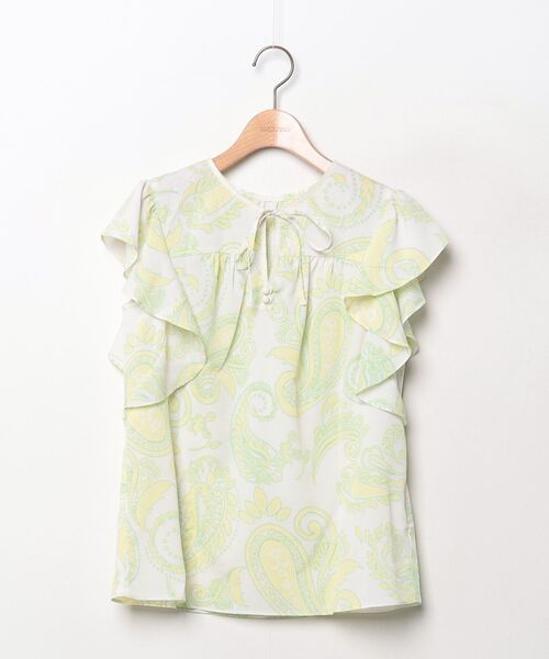 美品【ピンキーアンドダイアン】ビジュー付ハイネックノースリーブブラウス　とろみ 美品【ピンキーアンドダイアン】ビジュー付ハイネックノースリーブ