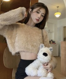 Achic（アシック）の「ショートシャギーニットセーター（Tシャツ/カットソー）」