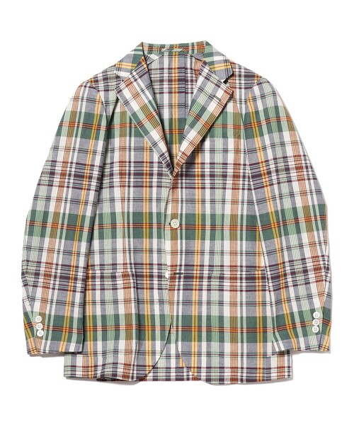 BEAMS F(ビームスエフ)の「BEAMS F / NEW EASY コットン グリーンタータンチェック ジャケット(テーラードジャケット・メンズ・グリーン・44/52/50/48/46)」の12枚目の写真