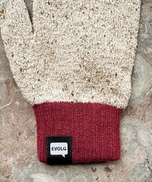 EVOLG（エヴォログ）の「EVOLG エヴォログ：STUDDED 　ニットグローブ　メンズ　レディース　ユニセックス手袋 LET2803（手袋・メンズ・ネイビー/キャメル/ワインレッド・FREE）」の15枚目の写真