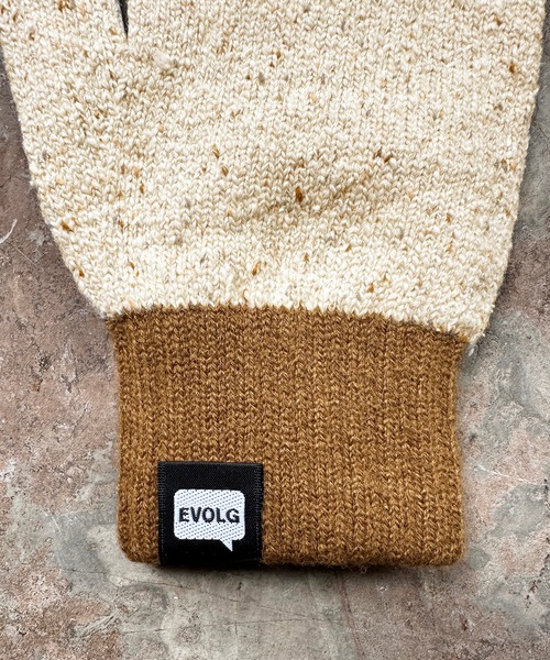 EVOLG（エヴォログ）の「EVOLG エヴォログ：STUDDED 　ニットグローブ　メンズ　レディース　ユニセックス手袋 LET2803（手袋・メンズ・ネイビー/キャメル/ワインレッド・FREE）」の4枚目の写真