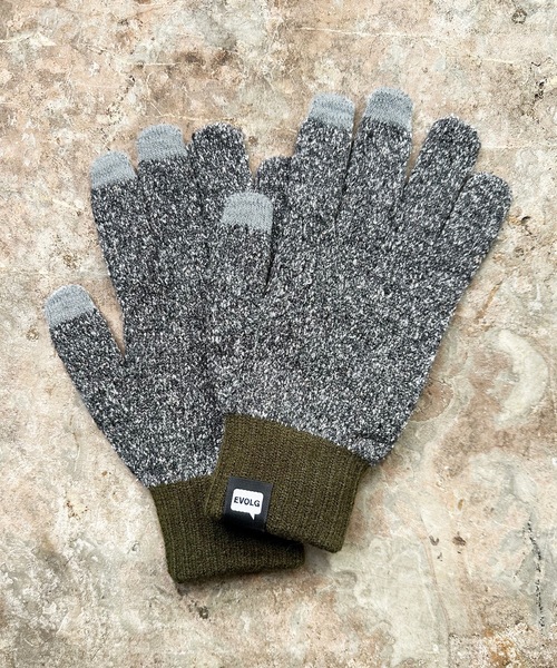 EVOLG（エヴォログ）の「EVOLG エヴォログ：STUDDED 　ニットグローブ　メンズ　レディース　ユニセックス手袋 LET2803（手袋・メンズ・ネイビー/キャメル/ワインレッド・FREE）」の8枚目の写真