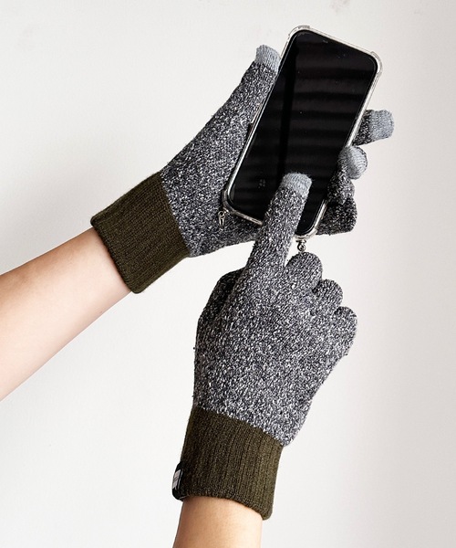 EVOLG（エヴォログ）の「EVOLG エヴォログ：STUDDED 　ニットグローブ　メンズ　レディース　ユニセックス手袋 LET2803（手袋・メンズ・ネイビー/キャメル/ワインレッド・FREE）」の11枚目の写真