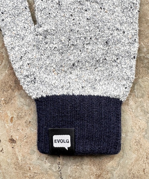 EVOLG（エヴォログ）の「EVOLG エヴォログ：STUDDED 　ニットグローブ　メンズ　レディース　ユニセックス手袋 LET2803（手袋・メンズ・ネイビー/キャメル/ワインレッド・FREE）」の13枚目の写真