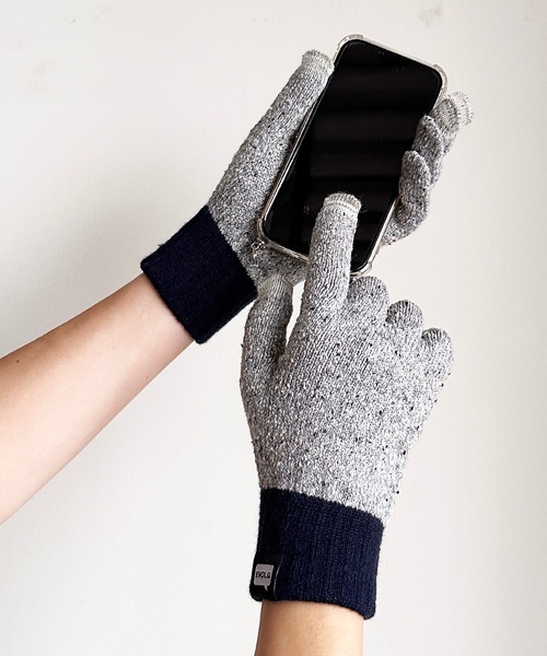 EVOLG（エヴォログ）の「EVOLG エヴォログ：STUDDED 　ニットグローブ　メンズ　レディース　ユニセックス手袋 LET2803（手袋・メンズ・ネイビー/キャメル/ワインレッド・FREE）」の14枚目の写真