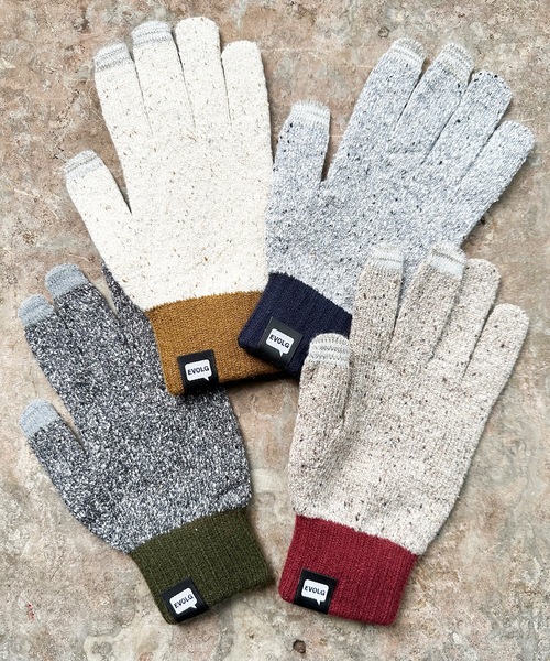 EVOLG（エヴォログ）の「EVOLG エヴォログ：STUDDED 　ニットグローブ　メンズ　レディース　ユニセックス手袋 LET2803（手袋・メンズ・ネイビー/キャメル/ワインレッド・FREE）」の17枚目の写真