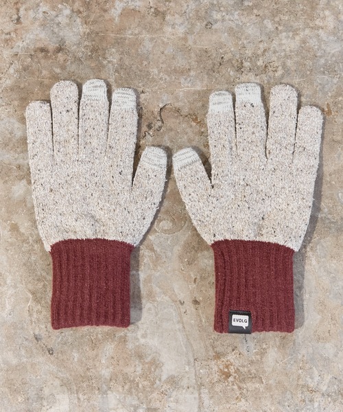 EVOLG（エヴォログ）の「EVOLG エヴォログ：STUDDED 　ニットグローブ　メンズ　レディース　ユニセックス手袋 LET2803（手袋・メンズ・ネイビー/キャメル/ワインレッド・FREE）」の20枚目の写真
