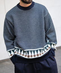 EDIFICE LA BOUCLE | 【LA BOUCLE / ラブ―クル】スカンジナビア ノルディック ジャカードニット(ニット/セーター)