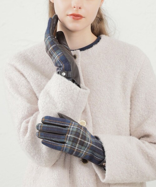 MACKINTOSH PHILOSOPHY(マッキントッシュ フィロソフィー)の「ブリティッシュチェックグローブ(手袋・レディース・ベージュ/ネイビー/レッド系その他2・FREE)」の12枚目の写真