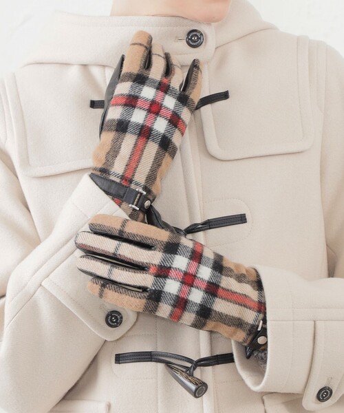 MACKINTOSH PHILOSOPHY(マッキントッシュ フィロソフィー)の「ブリティッシュチェックグローブ(手袋・レディース・ベージュ/ネイビー/レッド系その他2・FREE)」の11枚目の写真