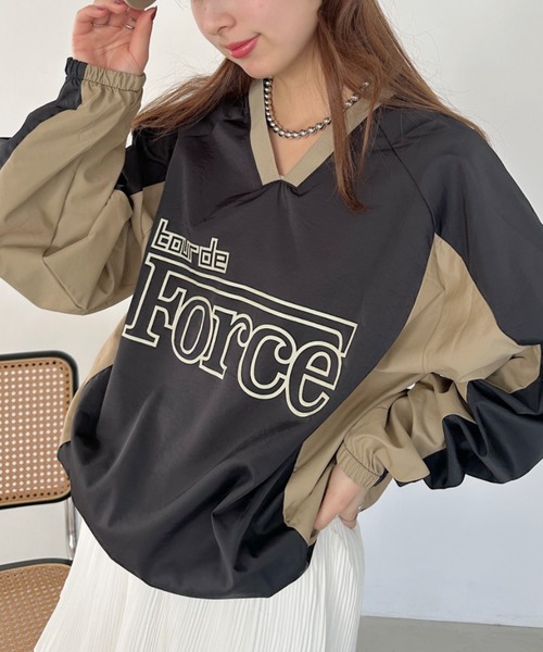 un+frame(アンフレーム)の「print logo nylon pullover/プリントロゴゲームシャツナイロンプルオーバー(Tシャツ/カットソー・レディース・ブラック/ホワイト/ネイビー・FREE)」の18枚目の写真