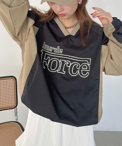 un+frame(アンフレーム)の「print logo nylon pullover/プリントロゴゲームシャツナイロンプルオーバー(Tシャツ/カットソー・レディース・ブラック/ホワイト/ネイビー・FREE)」の21枚目の写真