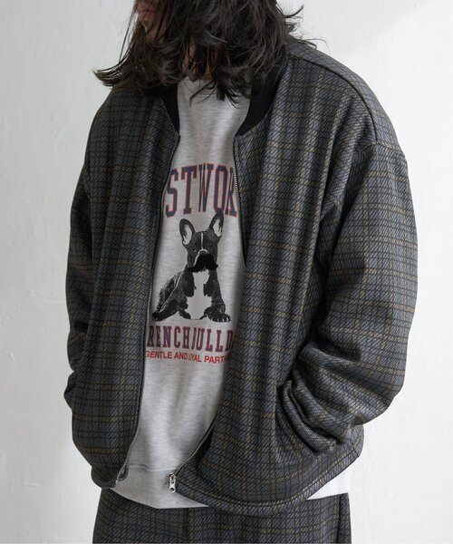 VENCEEXCHANGE（ヴァンスエクスチェンジ）の「ニットフリースブルゾン（ブルゾン・メンズ・ブラック/ブラウン・L/M）」の12枚目の写真