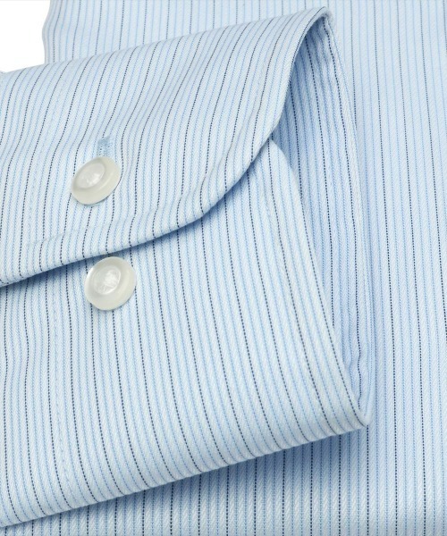 TOKYO SHIRTS（トウキョウシャツ）の「超形態安定ノーアイロン ワイド 長袖ビジネスワイシャツ（ビジネスシャツ・メンズ・ブルー・首回り42cm-裄丈82cm/首回り42cm-裄丈86cm/首回り43cm-裄丈86cm/首回り43cm-裄丈82cm/首回り39cm-裄丈80cm/首回り41cm-裄丈86cm/首回り41cm-裄丈82cm/首回り39cm-裄丈84cm/首回り37cm-裄丈80cm/首回り37cm-裄丈84cm）」の3枚目の写真