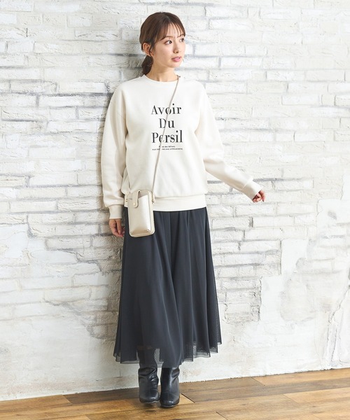 Honeys(ハニーズ)の「ロゴプリントスウェットトレーナー(スウェット・レディース・ラベンダー/ネイビー/スミクロ/アイボリー/ライトグレー・LL/L/S/M)」の6枚目の写真