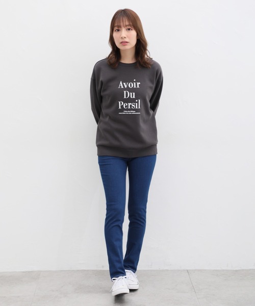 Honeys(ハニーズ)の「ロゴプリントスウェットトレーナー(スウェット・レディース・ラベンダー/ネイビー/スミクロ/アイボリー/ライトグレー・LL/L/S/M)」の9枚目の写真