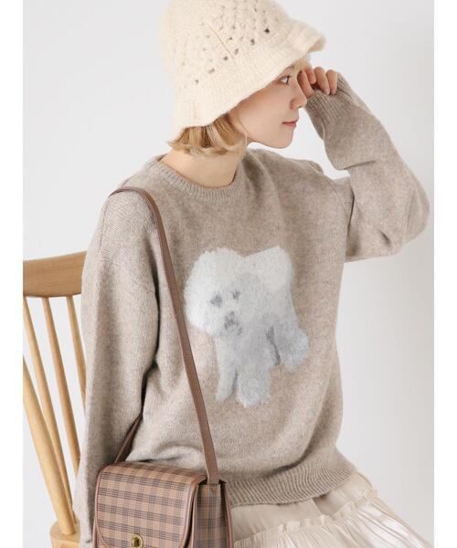 ehka sopo（エヘカソポ）の「ワンコ柄ニット（ニット/セーター）」 - WEAR