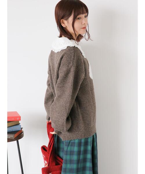 ehka sopo（エヘカソポ）の「ワンコ柄ニット（ニット/セーター・レディース・ピンク/ブラウン/ベージュ/サックスブルー・F）」の16枚目の写真