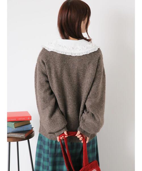 ehka sopo（エヘカソポ）の「ワンコ柄ニット（ニット/セーター・レディース・ピンク/ブラウン/ベージュ/サックスブルー・F）」の17枚目の写真