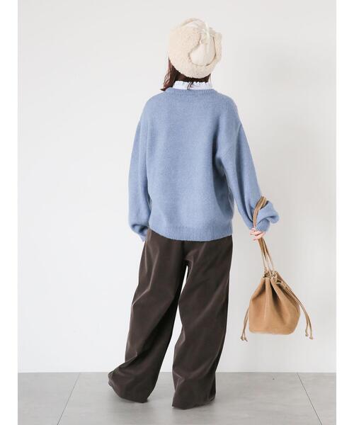 ehka sopo（エヘカソポ）の「ワンコ柄ニット（ニット/セーター・レディース・ピンク/ブラウン/ベージュ/サックスブルー・F）」の13枚目の写真