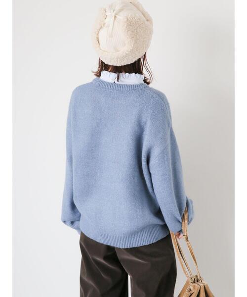 ehka sopo（エヘカソポ）の「ワンコ柄ニット（ニット/セーター・レディース・ピンク/ブラウン/ベージュ/サックスブルー・F）」の19枚目の写真