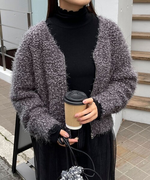 fredy emue(フレディエミュ)の「テレコメロータートルネックカットソー(Tシャツ/カットソー・レディース・ブラック/ライトグレー/ラベンダー/オフホワイト・38)」の12枚目の写真