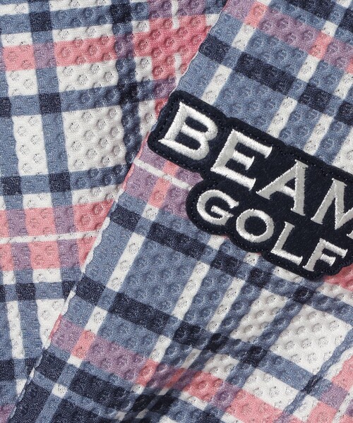 BEAMS GOLF PURPLE LABEL / プラスリッチ チェックプリント モックネックシャツ