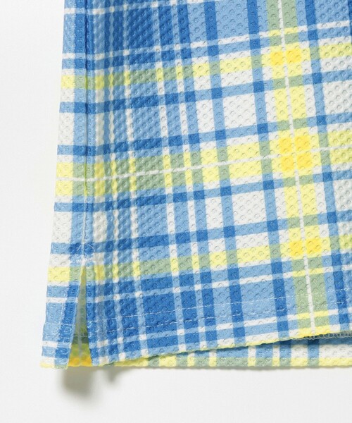 BEAMS GOLF PURPLE LABEL / プラスリッチ チェックプリント モックネックシャツ