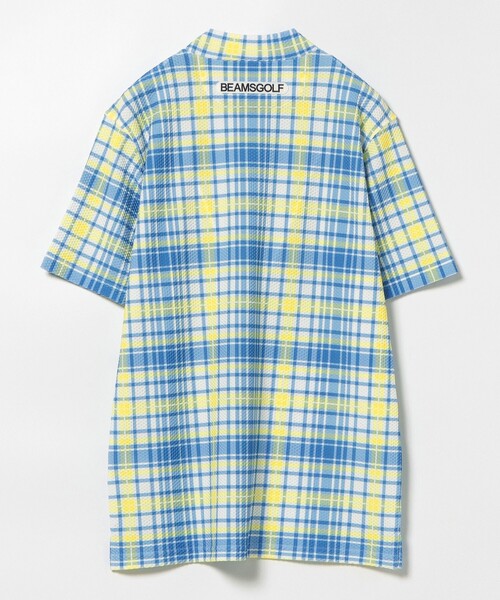 BEAMS GOLF PURPLE LABEL / プラスリッチ チェックプリント モックネックシャツ