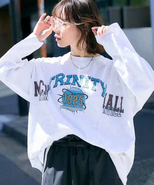 SIGNAL SPORTS（シグナルスポーツ）の「SIGNAL SPORTS/リメイク風切替BIGプリントロンＴ（Tシャツ/カットソー・レディース・レッド/ホワイト/ブラック・FREE）」の2枚目の写真