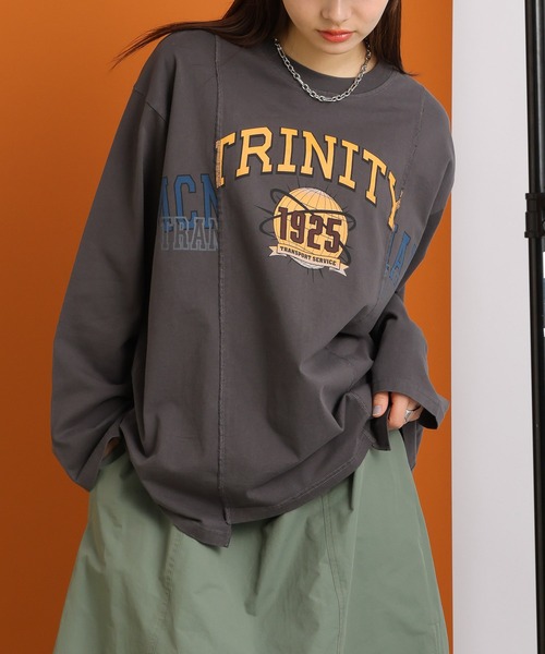 SIGNAL SPORTS（シグナルスポーツ）の「SIGNAL SPORTS/リメイク風切替BIGプリントロンＴ（Tシャツ/カットソー・レディース・レッド/ホワイト/ブラック・FREE）」の9枚目の写真