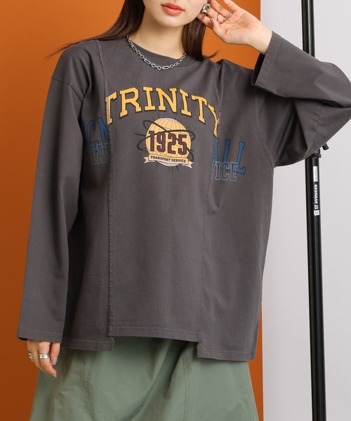 SIGNAL SPORTS（シグナルスポーツ）の「SIGNAL SPORTS/リメイク風切替BIGプリントロンＴ（Tシャツ/カットソー・レディース・レッド/ホワイト/ブラック・FREE）」の11枚目の写真