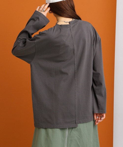 SIGNAL SPORTS（シグナルスポーツ）の「SIGNAL SPORTS/リメイク風切替BIGプリントロンＴ（Tシャツ/カットソー・レディース・レッド/ホワイト/ブラック・FREE）」の5枚目の写真