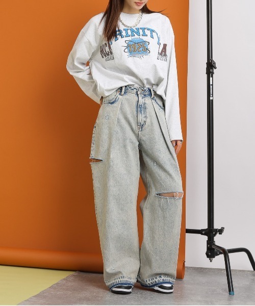 SIGNAL SPORTS（シグナルスポーツ）の「SIGNAL SPORTS/リメイク風切替BIGプリントロンＴ（Tシャツ/カットソー・レディース・レッド/ホワイト/ブラック・FREE）」の12枚目の写真