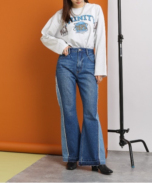 SIGNAL SPORTS（シグナルスポーツ）の「SIGNAL SPORTS/リメイク風切替BIGプリントロンＴ（Tシャツ/カットソー・レディース・レッド/ホワイト/ブラック・FREE）」の8枚目の写真