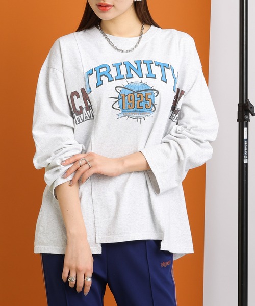 SIGNAL SPORTS（シグナルスポーツ）の「SIGNAL SPORTS/リメイク風切替BIGプリントロンＴ（Tシャツ/カットソー・レディース・レッド/ホワイト/ブラック・FREE）」の19枚目の写真
