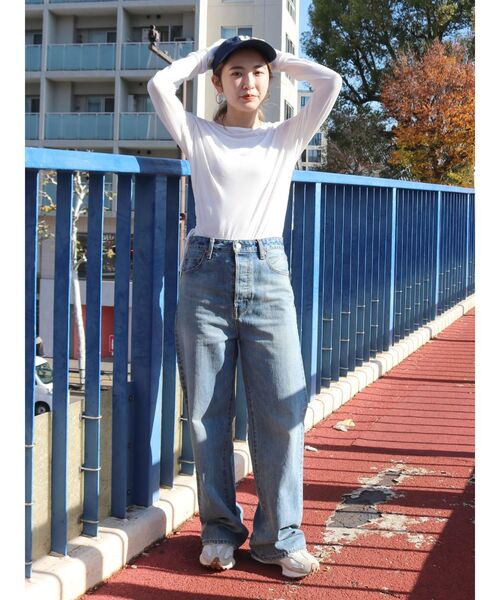 Ungrid(アングリッド)の「サイドオープンロングスリーブTee(Tシャツ/カットソー・レディース・オレンジ/オフホワイト/ブラック・FREE)」の12枚目の写真