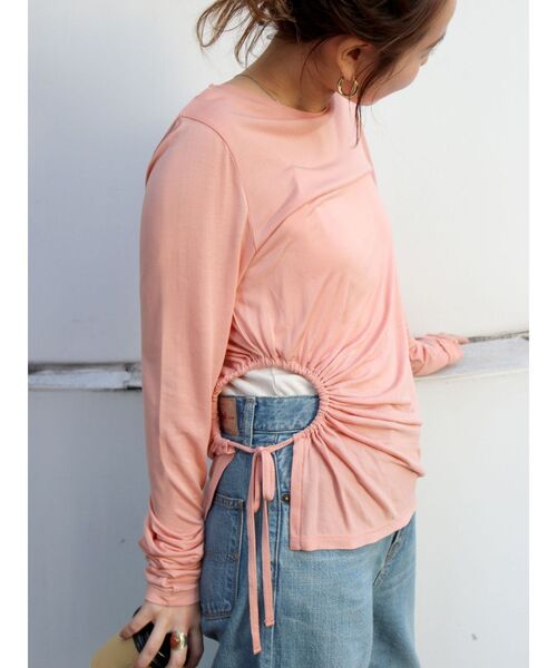 Ungrid(アングリッド)の「サイドオープンロングスリーブTee(Tシャツ/カットソー・レディース・オレンジ/オフホワイト/ブラック・FREE)」の21枚目の写真