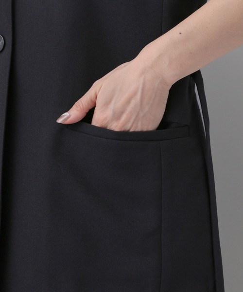 A part by（アパートバイ）の「リネンライククルーベスト（ベスト・レディース・チャコールグレー/ライトベージュ/ブラック・FREE）」の5枚目の写真