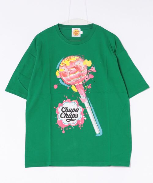 JUGLANS(ユグランス)の「【RINGS】Chupa Chups/ビッグプリントTEE/ロゴTシャツ/チュッパチャプス(Tシャツ/カットソー・メンズ・ホワイト/グリーン/ブラック・L/M)」の3枚目の写真