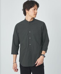 green label relaxing | イージーリネン バンドカラー 7分袖 シャツ(シャツ/ブラウス)